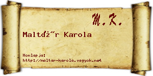 Maltár Karola névjegykártya